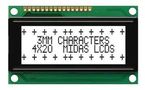 DISPLAY, ALPHANUMERIC, 20X4, WHITE MC42004A6W-FPTLW-V2