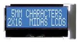 LCD, COG 2X16, NEG STN, W B/L, I2C MCCOG21605D6W-BNMLWI