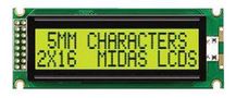 DISPLAY, ALPHANUMERIC, 16X2, NOBACKLIGHT MC21605J6W-SPR-V2