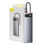 Hub 11in1 Baseus Metal Gleam Series, USB-C to 3x USB 3.0 + 2x HDMI + USB-C PD + Ethernet RJ45 + microSD/SD + VGA + AUX, Baseus CAHUB-CT0G