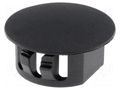 Stopper; H: 10.6mm; Flange dia: 22.7mm; black; polyamide; UL94V-2 FIX&FASTEN FIX-M19U