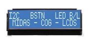 LCD, COG 20X2, I2C BSTN WHITE ON BLUE MCCOG22005A6W-BNMLWI