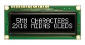 OLED, 16X2, WHITE, W/T, 4 FONT SETS MCOB21605GX-EWP