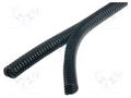 Protective tube; Size: 28; polyamide; black; HelaGuard; UL94V-2 HELLERMANNTYTON HG-DC28-PA6-BK-50M