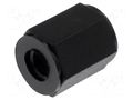 Screwed spacer sleeve; hexagonal; polyamide; M4; L: 6mm; black DREMEC TFF-M4X6/DR187