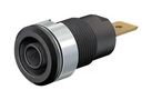 4MM BANANA JACK, PANEL MOUNT, 32 A, 1 KV, GOLD PLATED CONTACTS, BLACK 23AH8729 23.3060-21