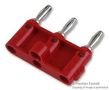 BANANA PLUG, TRIPLE, 15A, SCREW, RED 2970-2