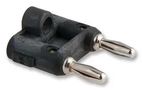 BANANA PLUG, DBL, STACKABLE, 15A, BLACK 4898-0
