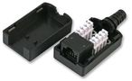 INLINE SOCKET, RJ45, 8P8C, CAT6, BLACK SILBK