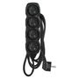 Extension Cord 3 m / 4 sockets / black / PVC / 1 mm2, EMOS PC0413 8592920008287