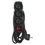 Extension Cord 5 m / 3 sockets / switch / black / PVC / 1.5 mm2, EMOS PC1315R 8592920112236