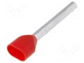 Tip: bootlace ferrule; insulated,double; copper; 1mm2; 18mm; red WEIDMÜLLER H1.0/25.6D2/RE