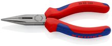 KNIPEX 25 02 140 Snipe Nose Side Cutting Pliers (Radio Pliers) with multi-component handles black atramentized 140 mm 25 02 140 4003773023159