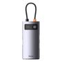 Hub 4in1 Baseus Metal Gleam Series, USB-C to 3x USB 3.0 + Ethernet RJ45, Baseus WKWG070113