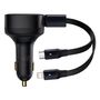 Car Charger Baseus Enjoyment with cable USB-C + Lightning 3A, 30W (Black), Baseus CGTX000001