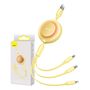 Baseus Bright Mirror 2, USB 3-in-1 cable for micro USB / USB-C / Lightning 3.5A 1.1m (Yellow), Baseus CAMJ010011