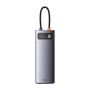 Hub 9in1 Baseus Metal Gleam Series, USB-C to 2x USB 3.0 + 2x HDMI + USB 2.0 + USB-C PD + Ethernet RJ45 + microSD/SD, Baseus WKWG060013