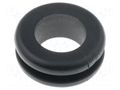 Grommet; Ømount.hole: 12mm; Øhole: 10mm; PVC; black; -30÷60°C HELLERMANNTYTON HV1203