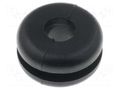 Grommet; Ømount.hole: 9mm; Øhole: 4mm; PVC; black; -30÷60°C; UL94V-2 HELLERMANNTYTON HV1209