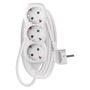 Extension Cord 2 m / 3 sockets / white / PVC / 1 mm2, EMOS P0322 8595025313508