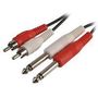 CABLE, 2 RCA PLUG- 1/4" 2 MONO JACK, 6FT PSG03286