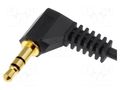 Cable; gold-plated; Jack 3.5mm 3pin angled plug,wires; 0.8m 4CARMEDIA JACK3.5-SK