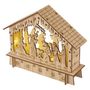 LED Christmas nativity scene, wooden, 15 cm, 2x AA, indoor, warm white, timer, EMOS DCWW34 8592920122044