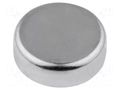 Magnet: permanent; hard ferrite; 18N; Ø: 20mm; H: 6mm; steel ELESA+GANTER GN50.1-HF-20