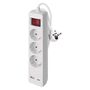 Extension Cord 2 m / 3 sockets / switch / white / 1× USB-A + 1× USB-C / 1.5 mm2, EMOS P1322CU 8592920132869