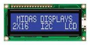 DISPLAY, ALPHANUMERIC, 16X2, WHITE MC21605C6W-BNMLWI-V2