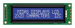 DISPLAY, ALPHANUMERIC, 20X2, WHITE MC22005A6W-BNMLWI-V2