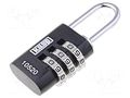 Padlock; shackle,combination code; aluminium; A: 22mm; B: 20mm KASP KA-K10520BLAD
