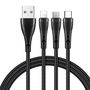 3in1 USB to USB-C / Lightning / Micro USB Cable, Mcdodo CA-6960, 1.2m (Black), Mcdodo CA-6960