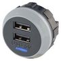 USB CHARGER RCPT, 2PORT, 5VDC, BLACK PVPRO-D