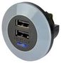 USB CHARGER RCPT, 2PORT, 5VDC, BLACK PVPRO-DFF