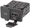 USB CHARGER RCPT, 2PORT, 2.4A, BLACK 68532-4462