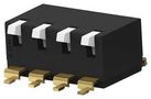 DIP SWITCH, 4POS, SPST, PIANO KEY, SMD EDSP04SGLNNTR04