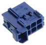 RECEPTACLE HOUSING, 6POS, PBT GF, BLUE 1-965640-1