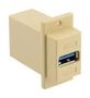 USB COUPLER, 3.0 TYPE A RCPT-RCPT, IVORY ECF504-3AA-IVY