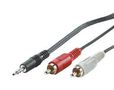 AUDIO CABLE, 3.5MM-RCA X 2 PLUG, 5M, BLK 11.09.4345