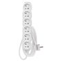 Extension Cord 2 m / 6 sockets / white / PVC / 1 mm2, EMOS P0612 8595025309556