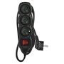 Extension Cord 3 m / 3 sockets / switch / black / PVC / 1 mm2, EMOS PC1313 8592920008300