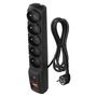 Surge Protector – 5 sockets, 1,5m, black, EMOS P53871 8595025385970