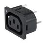 IEC OUTLET F, 10A, 250VAC, THT, PANEL 3-100-405