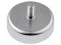 Magnet: permanent; hard ferrite; 180N; Ø: 47mm; H: 9mm; steel; steel ELESA+GANTER GN50.3-HF-47-M6