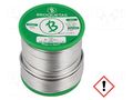 Tin; lead free; Sn99,3Cu0,7; 2mm; 0.5kg; reel; 220°C; Flux: SW26 BROQUETAS ECO1-20/05H