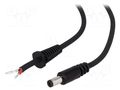 Cable; 2x1mm2; wires,DC 5,5/1,7 plug; straight; black; 1.5m BQ CABLE DC.CAB.1810.0150