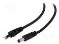Cable; 2x1mm2; wires,DC 5,5/2,1 plug; straight; black; 1.5m BQ CABLE DC.CAB.2210.0150