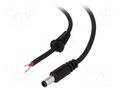 Cable; 2x1mm2; wires,DC 5,5/2,5 plug; straight; black; 1.5m BQ CABLE DC.CAB.2610.0150