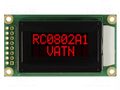 Display: LCD; alphanumeric; VA Negative; 8x2; 58x32x13.2mm; LED RAYSTAR OPTRONICS RC0802A1-LLR-JWVE